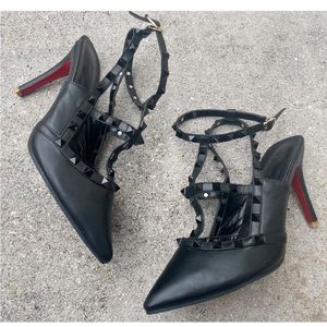 Shein Black Studded Heels